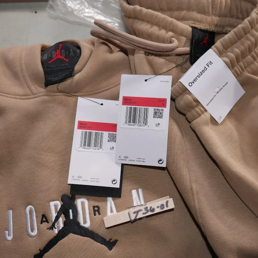 Air Jordan 2 Piece Oversize Baggy Fit Sweatsuit Mens Fleece Tracksuit Outfit Set